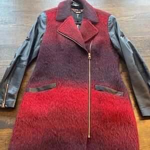 Ted Baker Burgundy and Black Coat 2